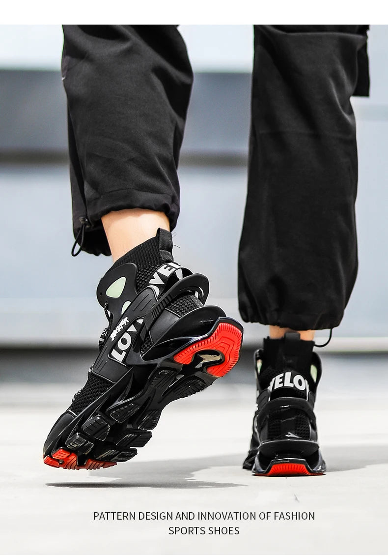 2025 Lexsan Men's Running Shoes Mesh Breathable Casual Sneakers with Luxury Designer Blade Cushioning for Fashionable Comfort