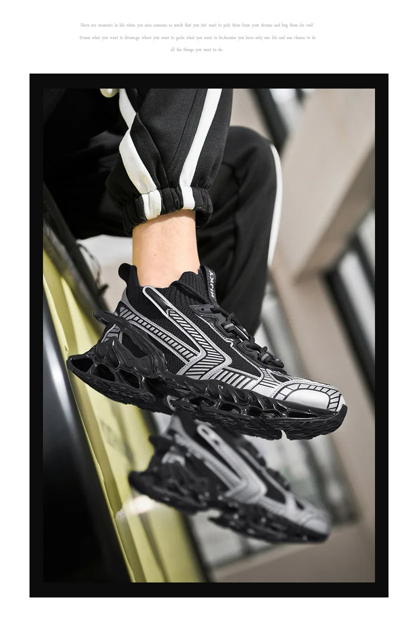 2025 Lexsan Men's Running Shoes Mesh Breathable Casual Sneakers with Luxury Designer Blade Cushioning for Fashionable Comfort