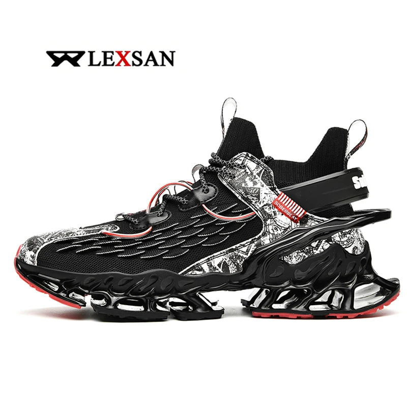 2025 Lexsan Men's Running Shoes Mesh Breathable Casual Sneakers with Luxury Designer Blade Cushioning for Fashionable Comfort