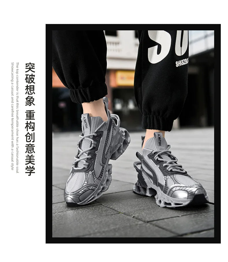 2025 Lexsan Men's Running Shoes Mesh Breathable Casual Sneakers with Luxury Designer Blade Cushioning for Fashionable Comfort
