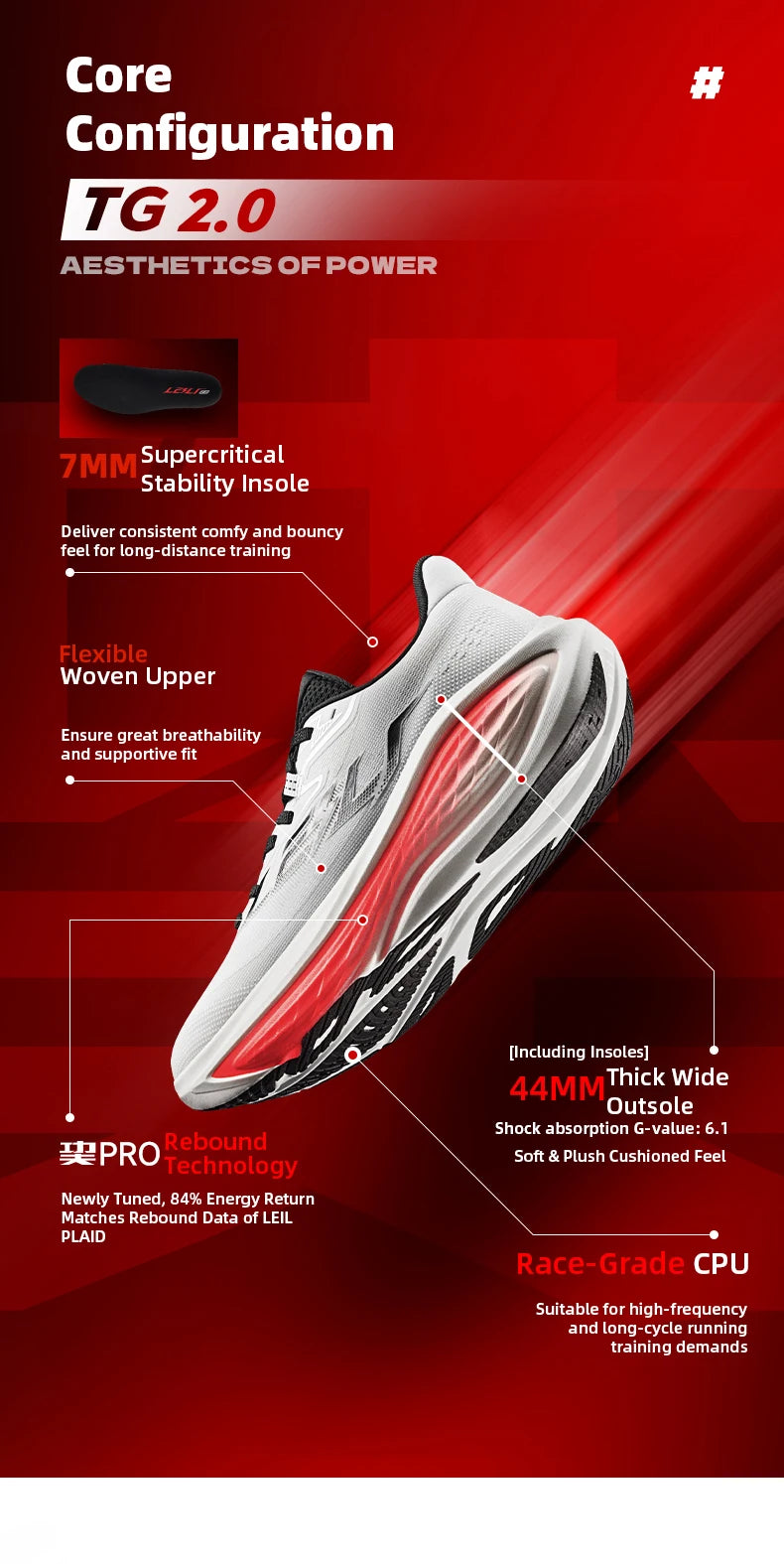 QIAODAN TG2.0 LEILI Men's Marathon Racing Shoes 2026 New High Rebound Shock Absorb Distance Training Sport Sneaker QDB023264285