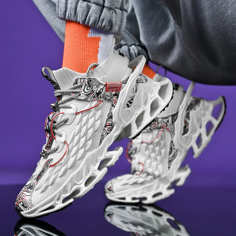 2025 Lexsan Men's Running Shoes Mesh Breathable Casual Sneakers with Luxury Designer Blade Cushioning for Fashionable Comfort