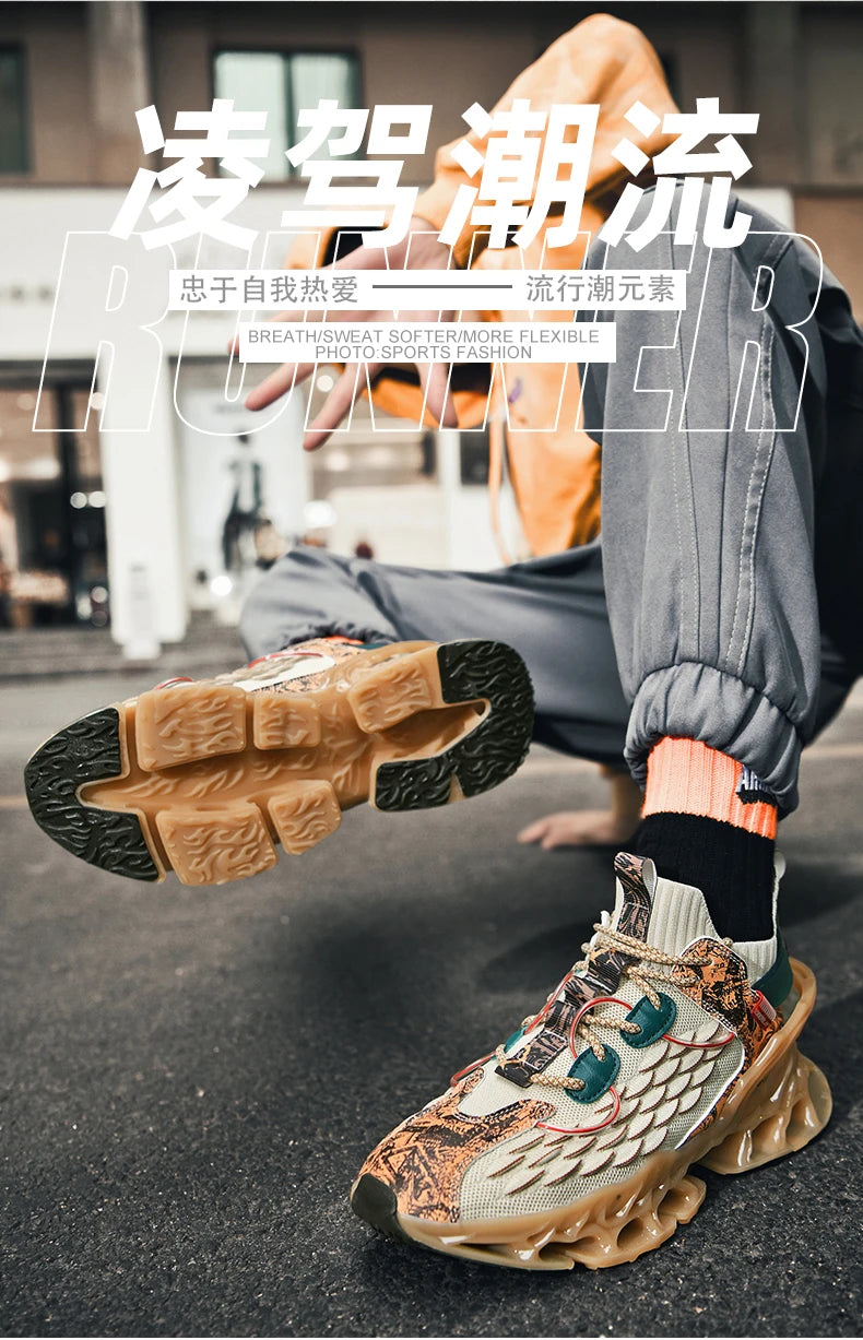 2025 Lexsan Men's Running Shoes Mesh Breathable Casual Sneakers with Luxury Designer Blade Cushioning for Fashionable Comfort