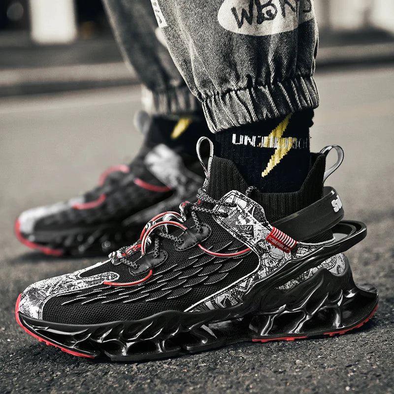 2025 Lexsan Men's Running Shoes Mesh Breathable Casual Sneakers with Luxury Designer Blade Cushioning for Fashionable Comfort