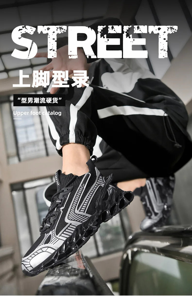 2025 Lexsan Men's Running Shoes Mesh Breathable Casual Sneakers with Luxury Designer Blade Cushioning for Fashionable Comfort